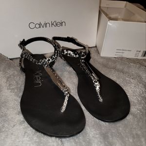 Calvin Klein Samira Printed Snake Sandals
